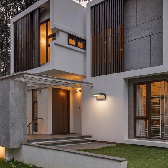 Klighten 24W Wandleuchte Aussen Innen, Wasserdicht IP65 Außenwandleuchte Modern Wandlampe mit Schwenkbar LED Panel Außenlampe für Terrasse Eingang, 1500 Lumen, Dunkelgrau, Warmweiß 2700K-3000K