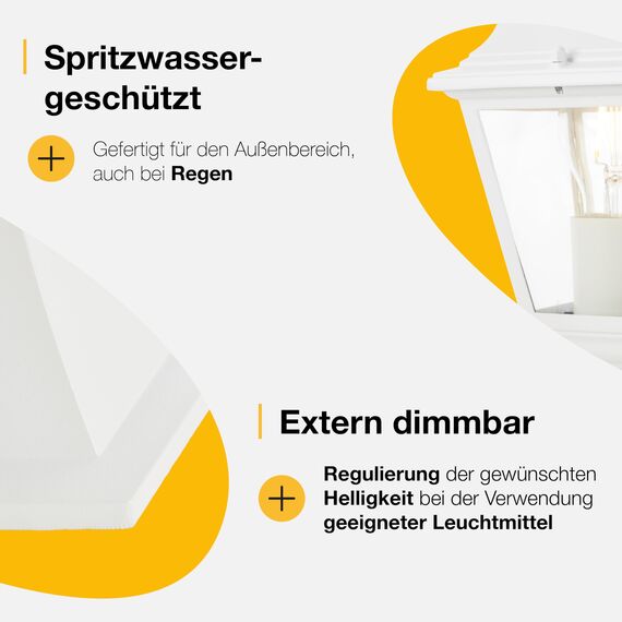 BRILLIANT Nissie Sockelleuchte weiß – spritzwassergeschützte Außenleuchte mit E27 Fassung – Pollerleuchte für Mauer, Terrasse & Außenbereich