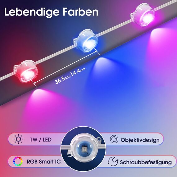 WIFI 15M RGBIC Permanente Lichterkette Außen, DC36V Einbaustrahler Mit 36 Leds Kompatibel mit Alexa/Google Home,IP67 Wasserdicht Outdoor LED Strip Außenleuchten Wandleuchten Dimmbar Innenbeleuchtung