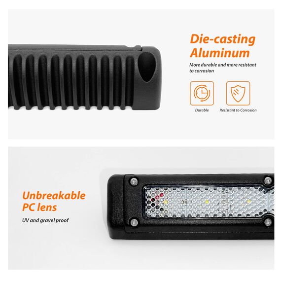 Dream lighting Wohnmobil Aussenbeleuchtung Vorzelt Wasserdicht IP65 Wohnwagen Vorzeltleuchte LED 12v Schwarz Aluguss 20CM 12W 6000K Kaltweiß