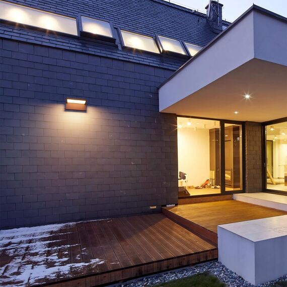 Klighten 24W Wandleuchte Aussen Innen, Wasserdicht IP65 Außenwandleuchte Modern Wandlampe mit Schwenkbar LED Panel Außenlampe für Terrasse Eingang, 1500 Lumen, Bronze, Warmweiß 2700K-3000K