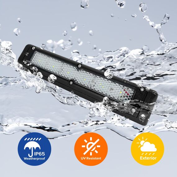 Dream lighting Wohnmobil Aussenbeleuchtung Vorzelt Wasserdicht IP65 Wohnwagen Vorzeltleuchte LED 12v Schwarz Aluguss 20CM 12W 6000K Kaltweiß