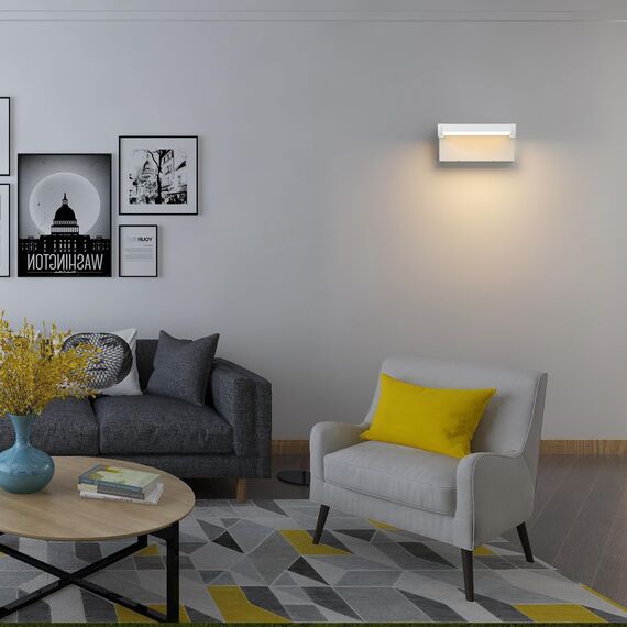 Klighten 24W Außenwandleuchte Aussenleuchte, Wasserdicht IP65 Wandleuchte Innen Außen Wandlampe mit Schwenkbar LED Panel Außenlampe für Eingang Flur Balkone, 1500 LM, Warmweiß 2700K-3000K, Weiß