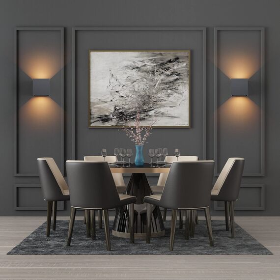 K-Bright LED Wandleuchten Innen/Außen 12W Wandlampe Innen Auf und ab Einstellbarer Lichtstrahl 3000K Warmweiß LED Außenwandleuchte IP65 Wasserdichte, Anthrazit