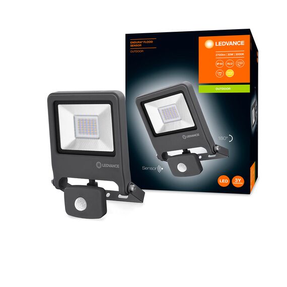 LEDVANCE LED Fluter, Leuchte für Außenanwendungen, integrierter Bewegungssensor, Warmweiß, 212,0 mm x 163,0 mm x 61,0 mm, Endura Flood Sensor
