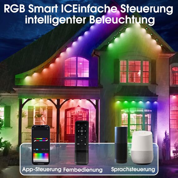 WIFI 15M RGBIC Permanente Lichterkette Außen, DC36V Einbaustrahler Mit 36 Leds Kompatibel mit Alexa/Google Home,IP67 Wasserdicht Outdoor LED Strip Außenleuchten Wandleuchten Dimmbar Innenbeleuchtung