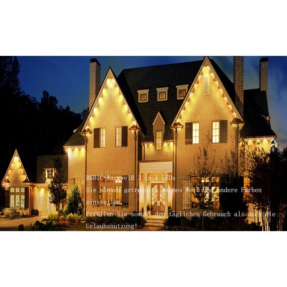 SUBOSI 15M WIFI Intelligent RGBW Mit IC Permanente Außenbeleuchtung Wandleuchten Einbaustrahler mit 36 LED,Ø30mm,DC12V Eaves light Arbeit mit Alexa, Google Assistant,IP67 wasserdicht