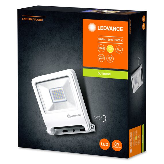 LEDVANCE LED Fluter, Leuchte für Außenanwendungen, Warmweiß, 163,0 mm x 186,0 mm x 34,0 mm, Endura Flood