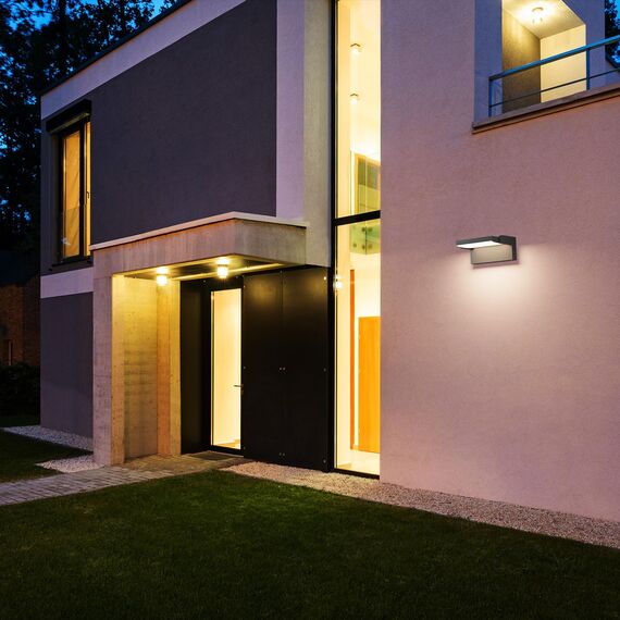 Klighten 24W Wandleuchte Aussen Innen, Wasserdicht IP65 Außenwandleuchte Modern Wandlampe mit Schwenkbar LED Panel Außenlampe für Terrasse Eingang, 1500 Lumen, Dunkelgrau, Natürliches Weiß 4000K