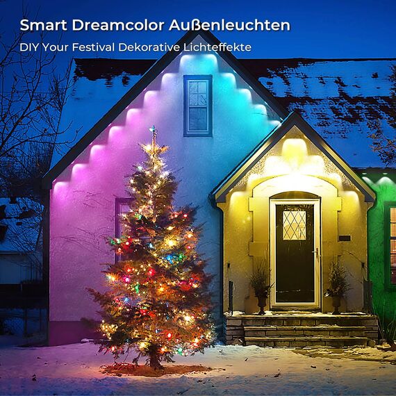 SUBOSI 15M WIFI Intelligent RGBW Mit IC Permanente Außenbeleuchtung Wandleuchten Einbaustrahler mit 36 LED,Ø30mm,DC12V Eaves light Arbeit mit Alexa, Google Assistant,IP67 wasserdicht