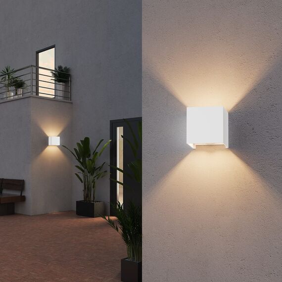 Klighten 2 Stück LED Wandleuchte mit Bewegungsmelder Innen/Außen 3000K Außenwandleuchte mit Bewegungsmelder Wandlampe Einstellbar Abstrahlwinkel, mit Austauschbarer G9 LED Lampe (Weiß)