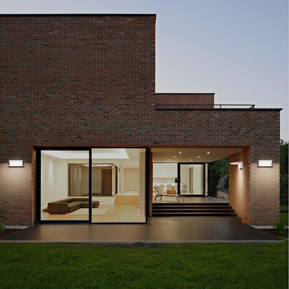 Klighten 24W Außenlampe Aussenleuchte Wand, Wasserdicht IP65 Wandleuchte Außen Innen Wandlampe mit Schwenkbar LED Panel Aussenlampe für Garten Terrasse, Weiß, 1500 Lumen, Natürliches Weiß 4000K