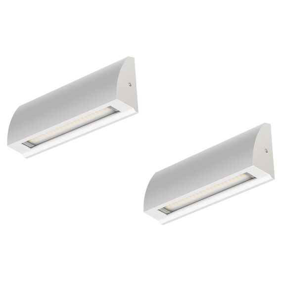 ledscom.de 2 Stück LED Wandleuchte/Treppenlicht SEGIN für außen, IP54, flach, Downlight matt, eckig, 6,2 W, 566lm, warmweiß