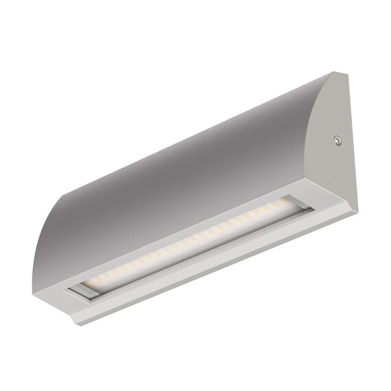 ledscom.de LED Wandleuchte/Treppenlicht SEGIN für außen, IP54, flach, Downlight, grau matt, eckig, 6,3 W, 630lm, kaltweiß