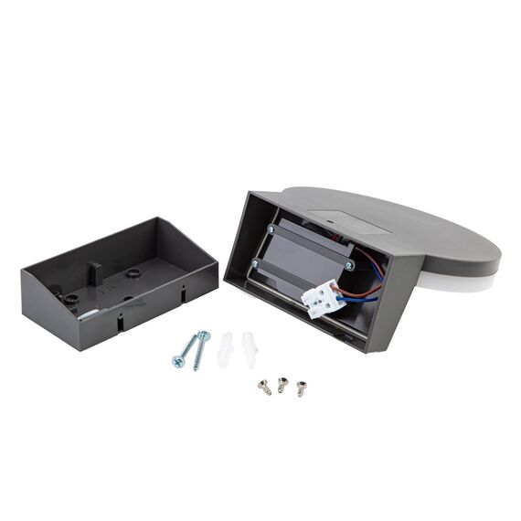 HUBER LED Wandlampe mit Bewegungsmelder 140° 15W, 2300lm I IP54 geschützte LED Außenleuchte mit Bewegungssensor I Wandleuchte innen, Disk, anthrazit