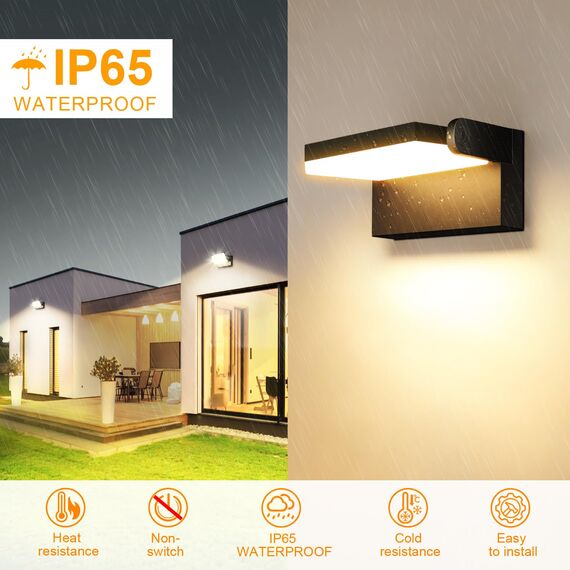 ledmo 4 Pack 60W LED Wandleuchte Aussen/Innen 5000 Lumen Modern Wandlampe Außen Warmweiß 3000K Außenwandleuchte mit 360° Schwenkbar LED Panel Außenlampe Wasserdicht IP65 für Terrasse Eingang Garten