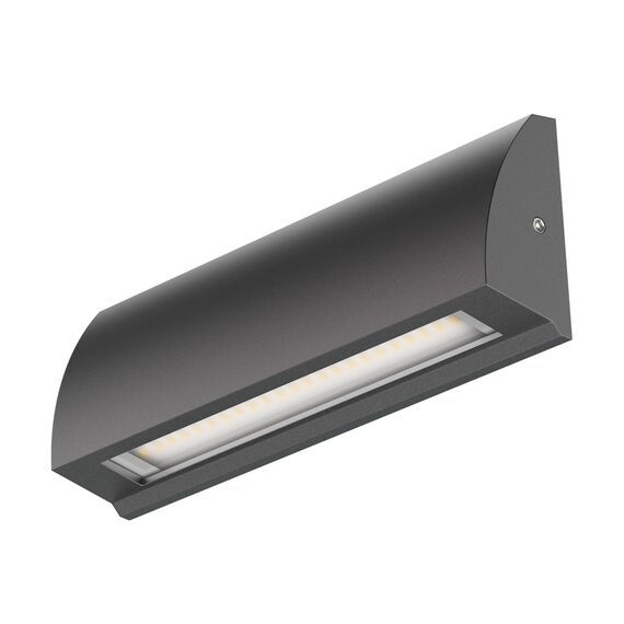 ledscom.de LED Wandleuchte/Treppenlicht SEGIN für außen, IP54, flach, Downlight, anthrazit matt, eckig, 6,2 W, 566lm, warmweiß