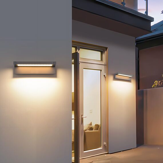 Außenleuchte 36W LED,Wandleuchte Außenlampe Wand, IP65 wasserdichte Außenwandleuchte 3000K Warmweiß Aussenleuchte,Wandlampe Außen Innen mit 350° Schwenkbar Panel für Garten Terrasse Balkon Dunkelgrau