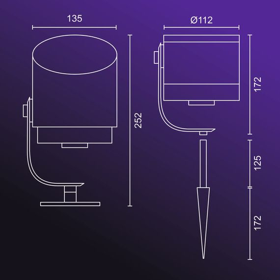 Philips Hue White & Color Ambiance Lily Gartenstrahler [nur Erweiterung], Außenleuchte erfordert Hue Bridge + Base Kit (separat erhältlich), Spot funktioniert mit Alexa, Google Assistant & Apple Home