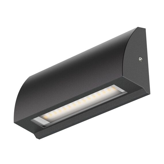 ledscom.de LED Wandleuchte/Treppenlicht SEGIN für außen, IP54, flach, Downlight, schwarz matt, eckig, 3,6 W, 278lm, kaltweiß