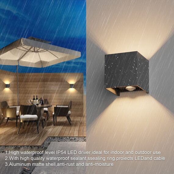 Klighten 2 Stück LED Wandleuchte mit Bewegungsmelder Innen/Außen 3000K Außenwandleuchte mit Bewegungsmelder Wandlampe Einstellbar Abstrahlwinkel, mit Austauschbarer G9 LED Lampe (Dunkelgrau)