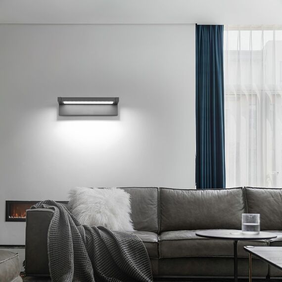 LED Außenleuchte,36W Wandlampe Außen Innen,Außenlampe Wand IP65 wasserdichte Außenwandleuchte 6500K Kaltweiß Aussenleuchte,Wandleuchte mit 350° Schwenkbar Panel für Garten Terrasse Balkon Dunkelgrau