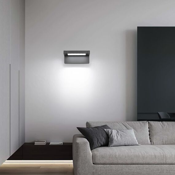 Wandleuchte Außen Innen 22W LED,Außenleuchte Außenlampe Wand,IP65 wasserdichte Außenwandleuchte 6500K Kaltweiß Aussenleuchte,Wandlampe mit 350° Schwenkbar Panel für Garten Terrasse Balkon Dunkelgrau