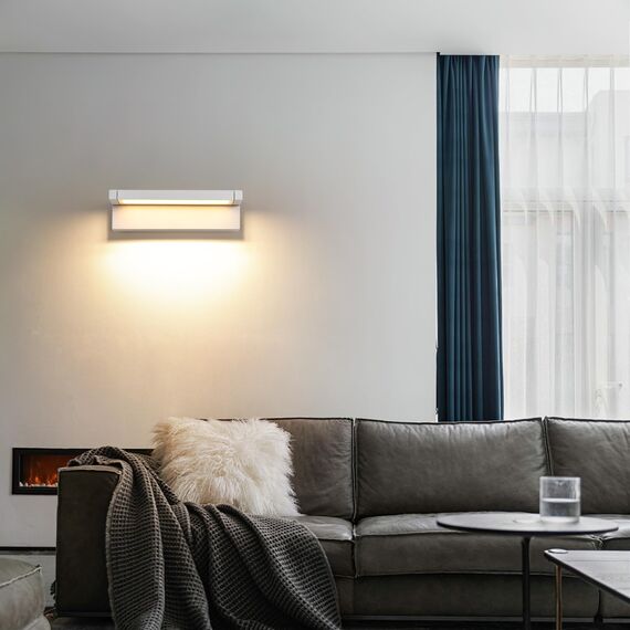 KUKAK Außenleuchte 36W LED,Wandleuchte Außenlampe Wand, IP65 wasserdichte Außenwandleuchte 3000K Warmweiß Aussenleuchte,Wandlampe Außen Innen mit 350° Schwenkbar Panel für Garten Terrasse Balkon Weiß