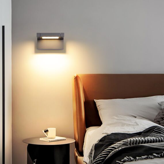 Außenleuchte Wand 12W LED,Wandleuchte Außen Innen,IP65 wasserdichte Außenwandleuchte 3000K Warmweiß Aussenleuchte,Wandlampe mit 350° Schwenkbar Panel, Außenlampe für Garten Terrasse Balkon Dunkelgrau