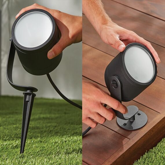 Philips Hue White & Color Ambiance Lily Gartenstrahler [nur Erweiterung], Außenleuchte erfordert Hue Bridge + Base Kit (separat erhältlich), Spot funktioniert mit Alexa, Google Assistant & Apple Home