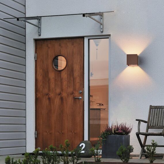 Klighten 2 Stück LED Wandleuchte mit Bewegungsmelder Innen/Außen 3000K Außenlampe mit Bewegungsmelder Wandlampe Einstellbar Abstrahlwinkel, mit Austauschbarer G9 LED Lampe (Bronze)