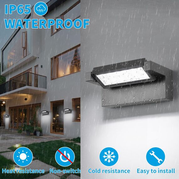 Wandleuchte Außen Innen 22W LED,Außenleuchte Außenlampe Wand,IP65 wasserdichte Außenwandleuchte 6500K Kaltweiß Aussenleuchte,Wandlampe mit 350° Schwenkbar Panel für Garten Terrasse Balkon Dunkelgrau