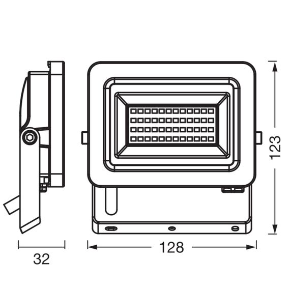 LEDVANCE LED-Flutlicht mit Energieeffizienzklasse A, schwarzes Aluminiumgehäuse, 10 W, 1750 lm, für Außenanwendungen, kompaktes Design, leichtes Gewicht, einfache Montage