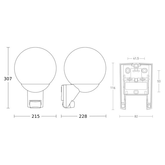 Steinel Außenwandleuchte L 585 S weiß, 180° Bewegungsmelder, Max. 10 m Reichweite, klassisch, mundgeblasener Glaskörper, Weiß - Ohne Leuchtmittel