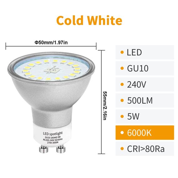Unikcst LED Aussenleuchte mit Dämmerungsschalter Modern Lichtsensor Aussenlampe IP44 wasserdicht Außenleuchte Up Down Wandleuchte 230V inkl. 2x 5W LED GU10 Kaltweiß Glühbirne,1 Stück