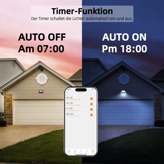 iLC RGB LED Strahler 80W, RGBW-Farbwechsel Flutlicht entspricht 800 W, 16 million Farben Gruppierung Timer, 2700K Warmweiß, Wasserschutzart IP66 Außen Innen (2er-Pack)