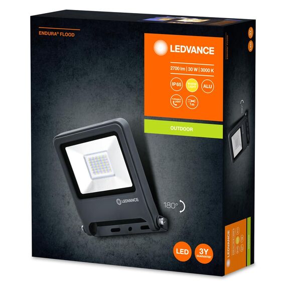 LEDVANCE LED Fluter, Leuchte für Außenanwendungen, Warmweiß, 163,0 mm x 186,0 mm x 34,0 mm, ENDURA FLOOD