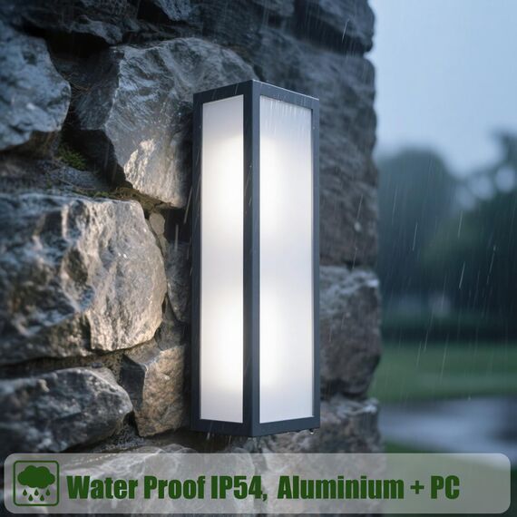 EBION Aussenlampe Wand,Wandleuchte Aussen Wandlampe E27，AußEnlampe,Aluminium + PC Wandlampe, Wandleuchten,Outdoor Wall Sconce,IP54 AußEnleuchte Anthrazit (Ohne Leuchtmittel)