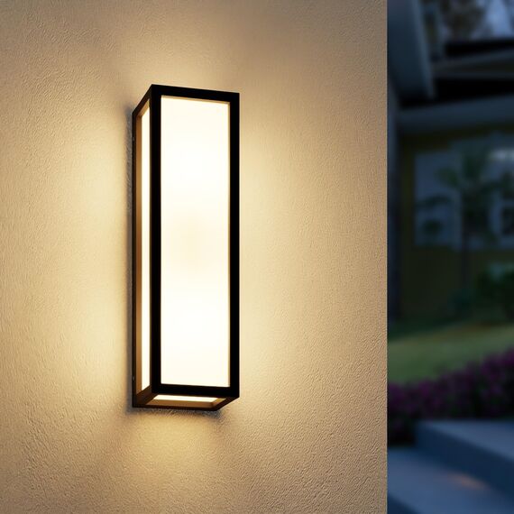 EBION Aussenlampe Wand,Wandleuchte Aussen Wandlampe E27，AußEnlampe,Aluminium + PC Wandlampe, Wandleuchten,Outdoor Wall Sconce,IP54 AußEnleuchte Anthrazit (Ohne Leuchtmittel)