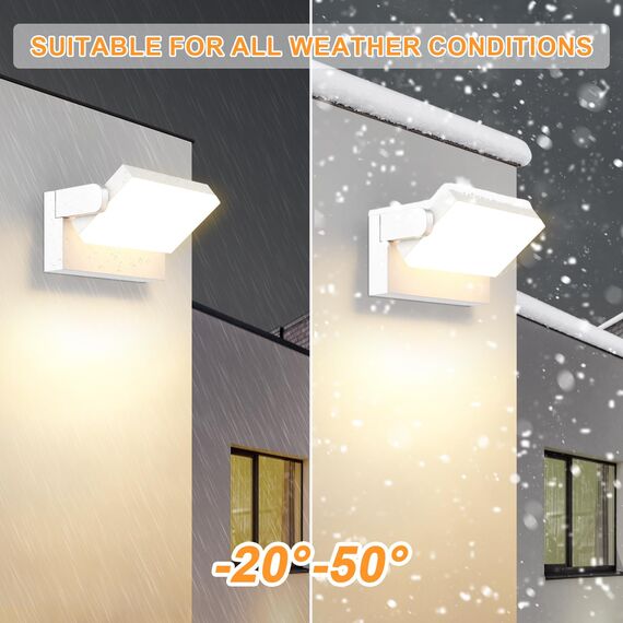 ledmo 4 Pack 60W Aussen Wandleuchten LED 5000 Lumen Weiß wandlampen Außen mit 360° Schwenkbar LED Panel Außenlampen Warmweiß 3000K Wasserdicht IP65 für Terrasse Eingang Garten