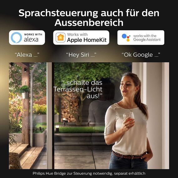 Philips Hue White & Color Ambiance Discover Outdoor Flutlicht (2.250 lm), dimmbare Wandleuchte für das Hue Lichtsystem mit 16 Mio. Farben, smarte Lichtsteuerung über Sprache oder App, schwarz
