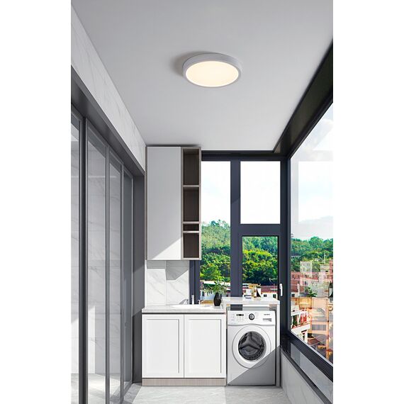 EGLO LED Deckenlampe außen Argolis 2, Außenleuchte für Wand und Decke, Outdoor Deckenleuchte aus Metall und Kunststoff in Weiß, warmweiß, IP44, ? 28,5 cm