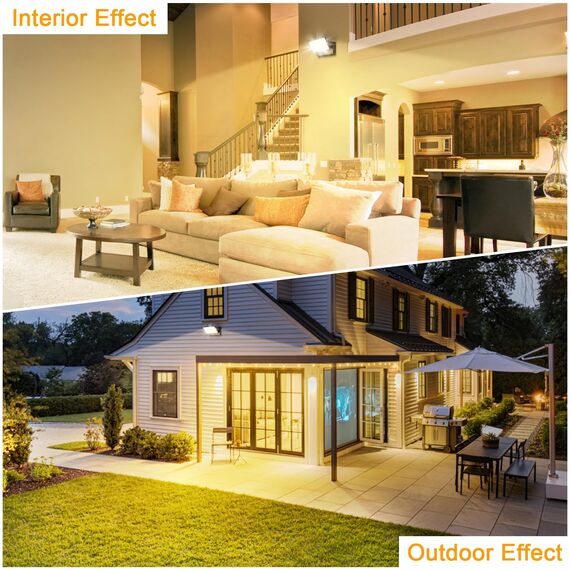 ledmo 60W LED Wandleuchte Aussen/Innen 5000 Lumen Modern Wandlampe Außen Warmweiß 3000K Außenwandleuchte mit 360° Schwenkbar LED Panel Außenlampe Wasserdicht IP65 für Terrasse Eingang Garten