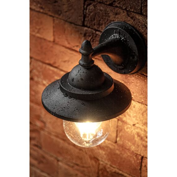 CGC Lighting Coach-Laterne für den Außenbereich, Wandleuchte, Garten, Veranda, Terrasse, Garten, traditioneller Wintergarten, Tür, Schuppen, Vintage-Retro (Schwarz)