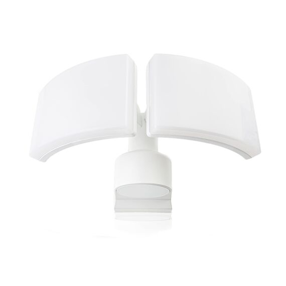 HUBER LED Strahler mit 2 x 20W, 4400lm für die Wand und Eckmontage - Außenstrahler, Fluter, Hofstrahler, IP65, Weiß