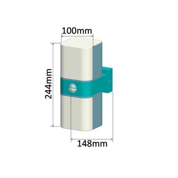 HUBER LED Wandlampe mit Bewegungsmelder 140° 20W, 3300lm I IP65 geschützte LED Außenleuchte mit Bewegungssensor I Wandleuchte innen, Tube, anthrazit