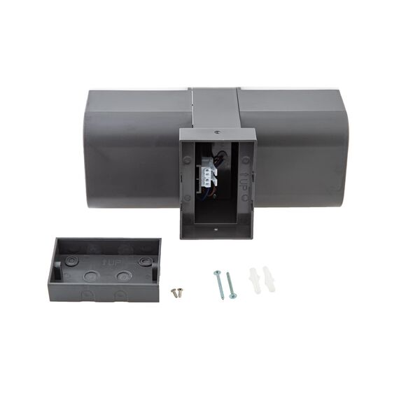 HUBER LED Wandlampe mit Bewegungsmelder 140° 20W, 3300lm I IP65 geschützte LED Außenleuchte mit Bewegungssensor I Wandleuchte innen, Tube, anthrazit