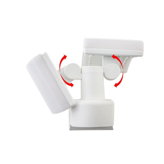 HUBER LED Strahler mit 2 x 20W, 4400lm für die Wand und Eckmontage - Außenstrahler, Fluter, Hofstrahler, IP65, Weiß