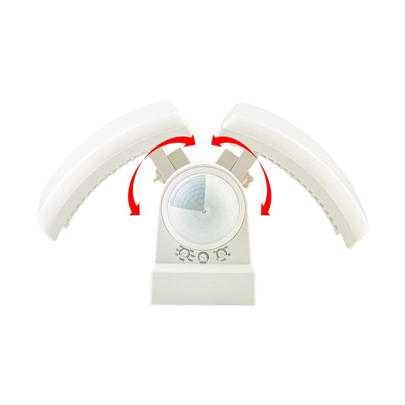 HUBER LED Strahler mit Bewegungsmelder 360° 2 x 20W, 4400lm - 3 Sensoren, Matrixlinsen und Bereichsbegrenzung, Wand und Eckmontage, IP65, weiß