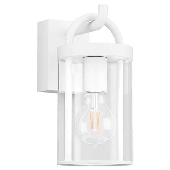 Klighten Außenwandleuchte Vintage, Weiß, Wandleuchte Aussen Industrial, Außenlampe Industrie, E27 Wandlampe, Aluminium Außenleuchte, für Terrasse Garten Fassaden, 40W Max, IP44, ohne Leuchtmittel